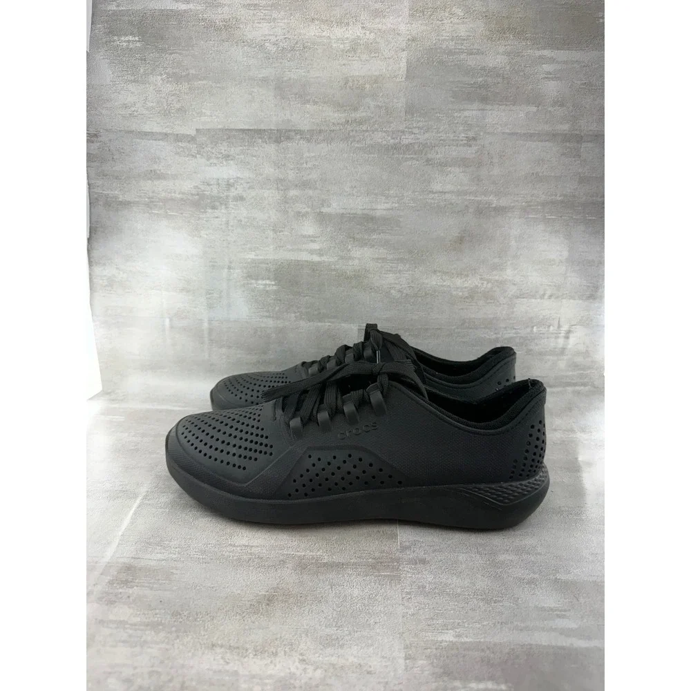 Crocs LiteRide Pacer Men Black Lace Up Sneakers 204967 Size 9